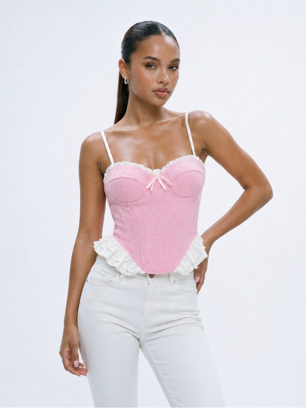Lena Frilled Tweed Bustier Small